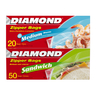 Diamond Sandwich Bags 50 pcs + Freezer Bags Medium 20 pcs