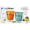 Crystal Drops Borosilicate Double Wall Mug Set, 400 ml, 2 Pcs