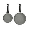 AKY Forged Granite Fry Pan Set, 2 Pcs, 20 cm + 28 cm, Grey, YMA116