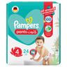 Pampers Baby-Dry Pants Diapers with Aloe Vera Lotion, 360 Fit & up to 100% Leakproof, Size 4 9-14kg Carry Pack 24 pcs