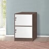 Maple Leaf Wooden Storage Cabinet 2Door With Lock H83.5xW60xD40cm Walnut White