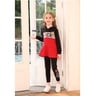 كورتيجياني طقم ملابس بناتي بأكمام طويلة ، GO-34 ، أسود - أحمر ، 7-8 سنوات