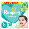 Pampers Baby-Dry Taped Diapers with Aloe Vera Lotion, up to 100% Leakage Protection Size 5 11-16kg 38 pcs