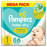 Pampers Baby-Dry Newborn Taped Diapers with Aloe Vera Lotion, up to 100% Leakage Protection, Size 1, 2-5kg, Mega Pack, 86 pcs
