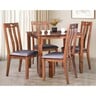 Maple Leaf Wooden Dining Table With 4 Chairs Walnut DT04