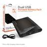 HYPERGEAR 12000mAh Universal Dual USB Portable Battery Pack with Digital Battery Indicator - Black