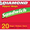 Diamond Sandwich Zipper Bags 14.9cmx16.5cm 20 pcs