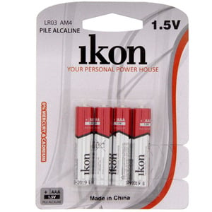 Ikon Alkaline AAA Battery IKLR03BP4
