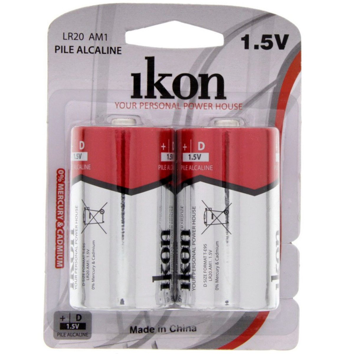 Buy Ikon Alkaline D Battery IKLR20BP2, Pack of 2Pc Online at Best Price | Alkaline | Lulu KSA in Kuwait