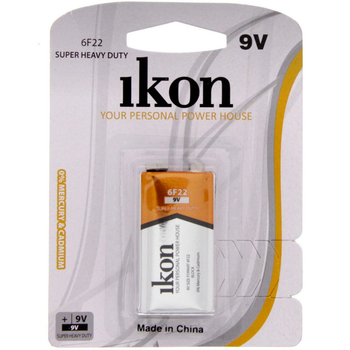 Buy Ikon Super Heavy Duty 9V Battery IK6F22BP1, 1pc Pack Online at Best Price | Speciality Battery | Lulu Kuwait in Kuwait