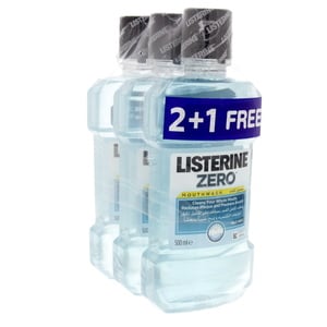 Listerine Mouthwash Zero Mild Mint 500ml X 3pcs