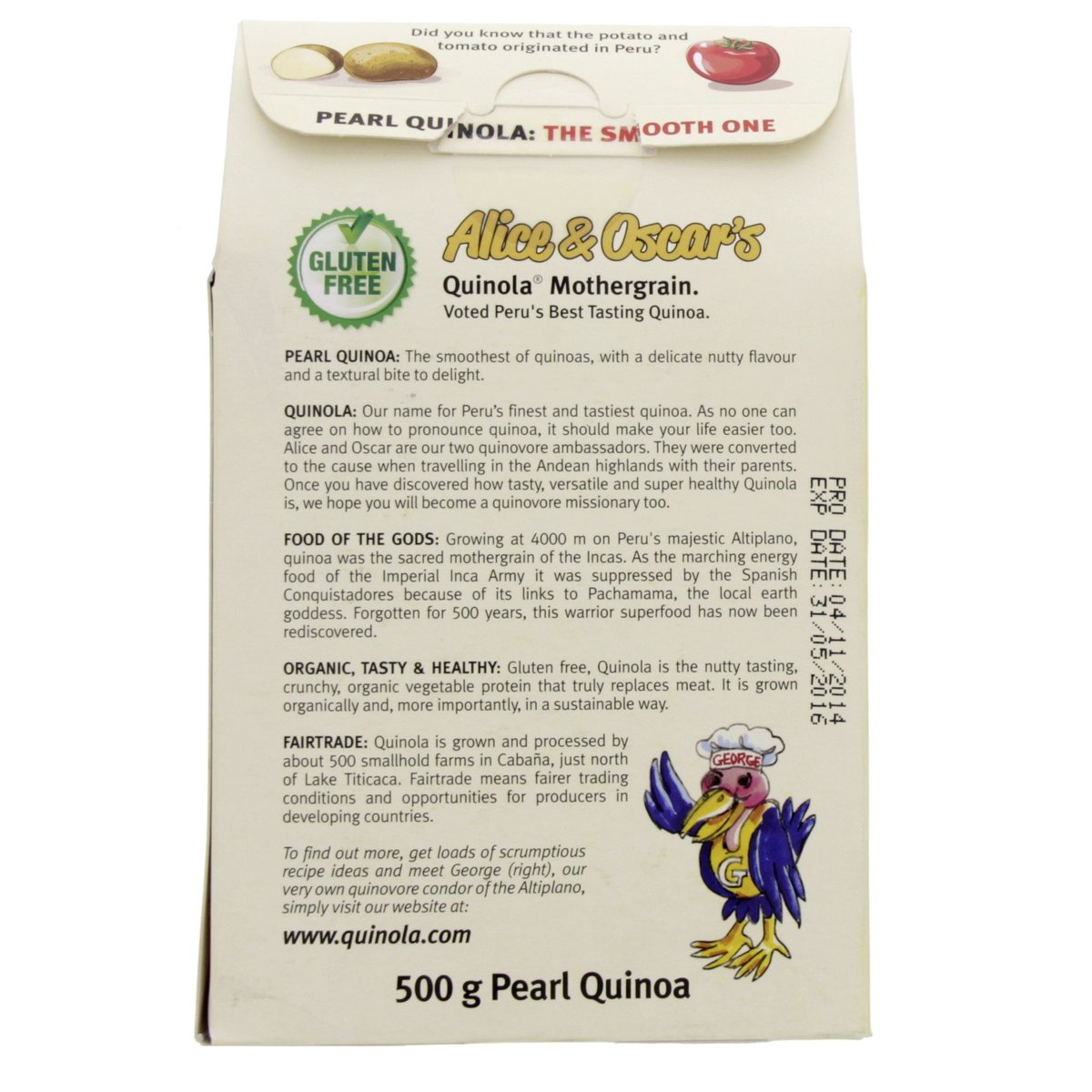Alice & Oscar's Organic Pearl Quinoa 500 g