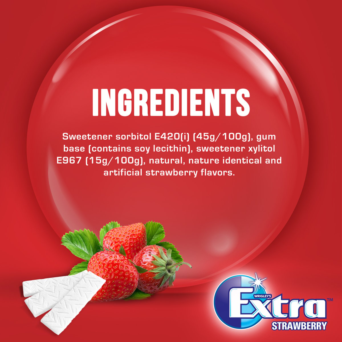 Wrigley's Extra Strawberry Gum 14 pcs