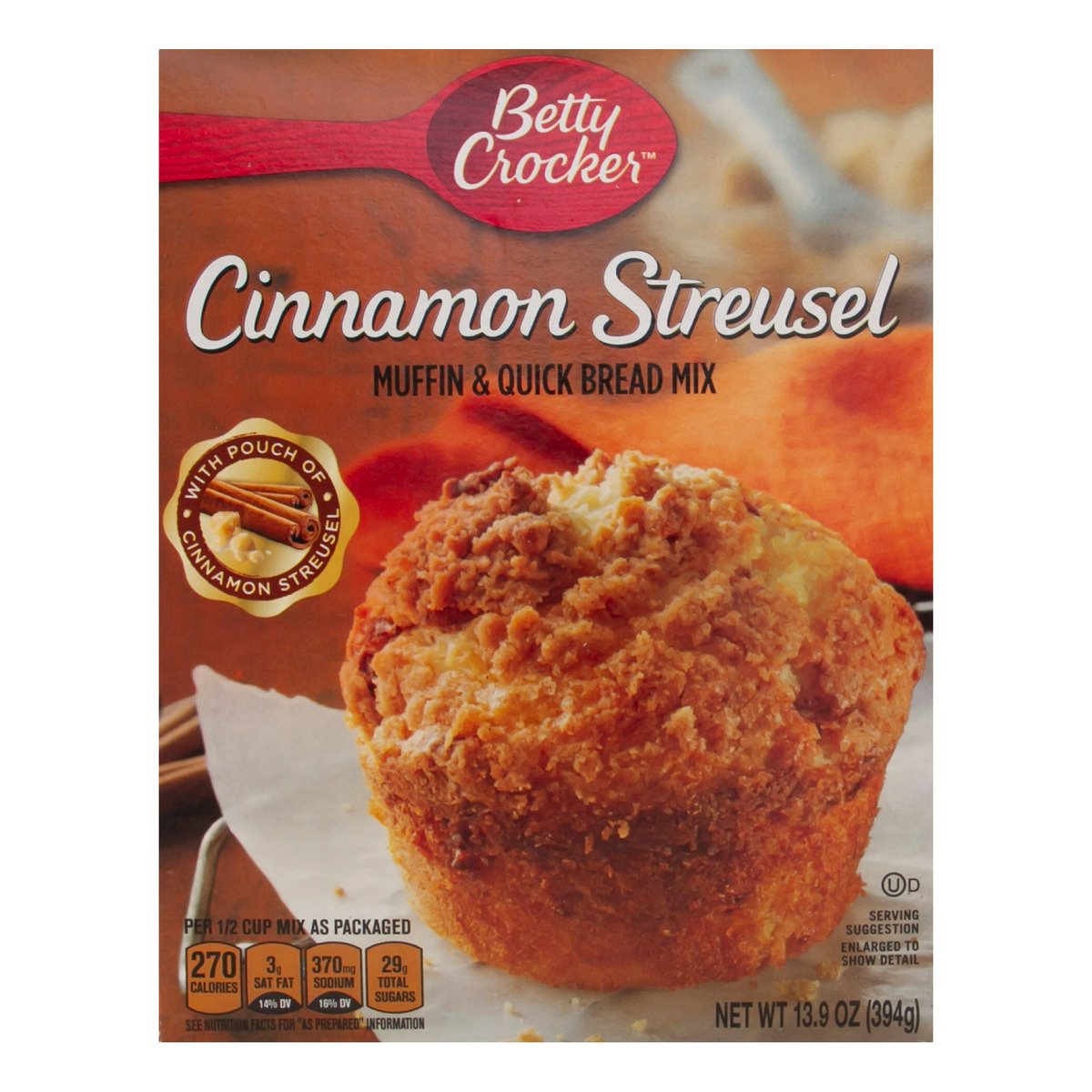 Betty Crocker Cinnamon Streusel Muffin And Quick Bread Mix 394g