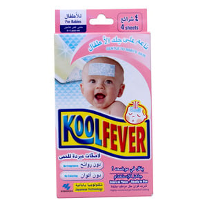 Kobayashi Kool Fever Moistened Gel For Baby 0-2 Years Old 4 Sheets