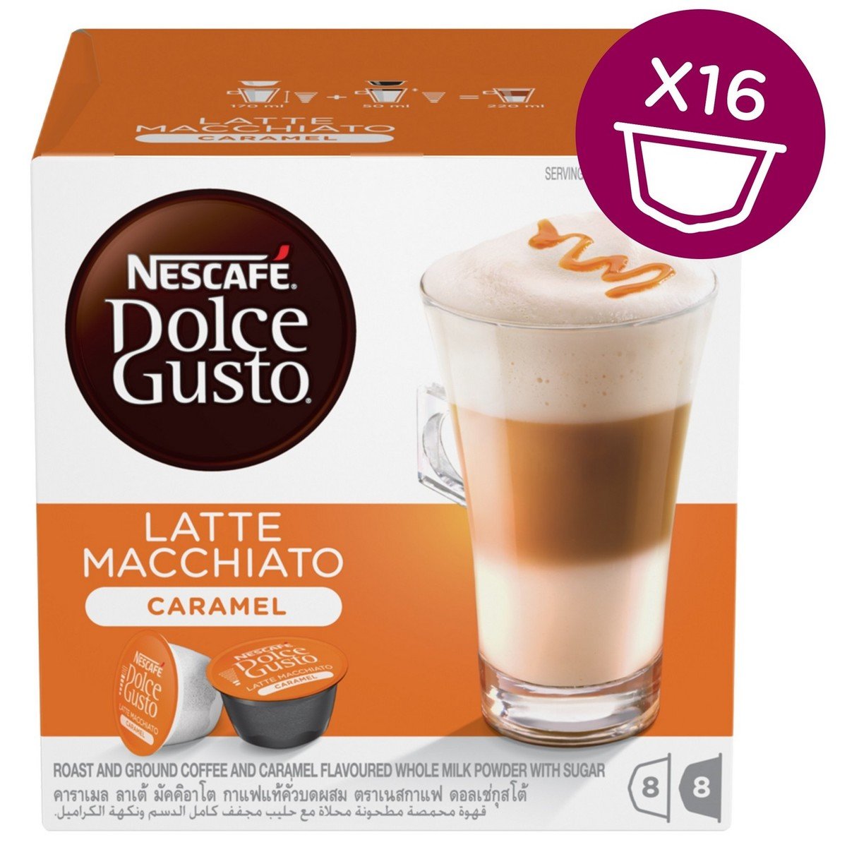 Nescafe Dolce Gusto Caramel Latte Macchiato Coffee Capsules 16 pcs