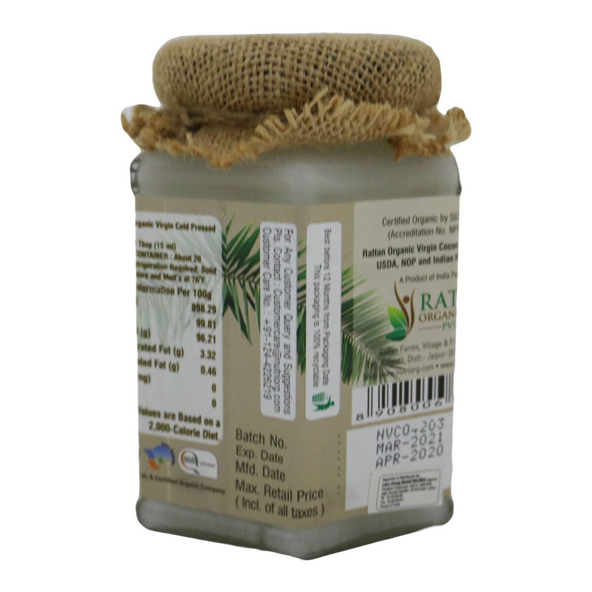 Nutriog Organic Virgin Coconut Oil 360ml