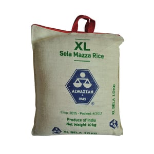 اشتري قم بشراء Al Wazzan XL Sela Mazza Rice 10kg Online at Best Price من الموقع - من لولو هايبر ماركت  بسمتي في الكويت