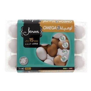 جنان أوميجا 3 بيض كبير 15 حبة