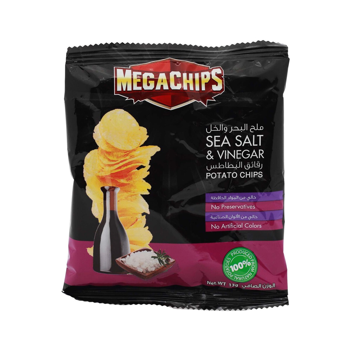 Mega Potato Chips Salt & Vinegar 13g
