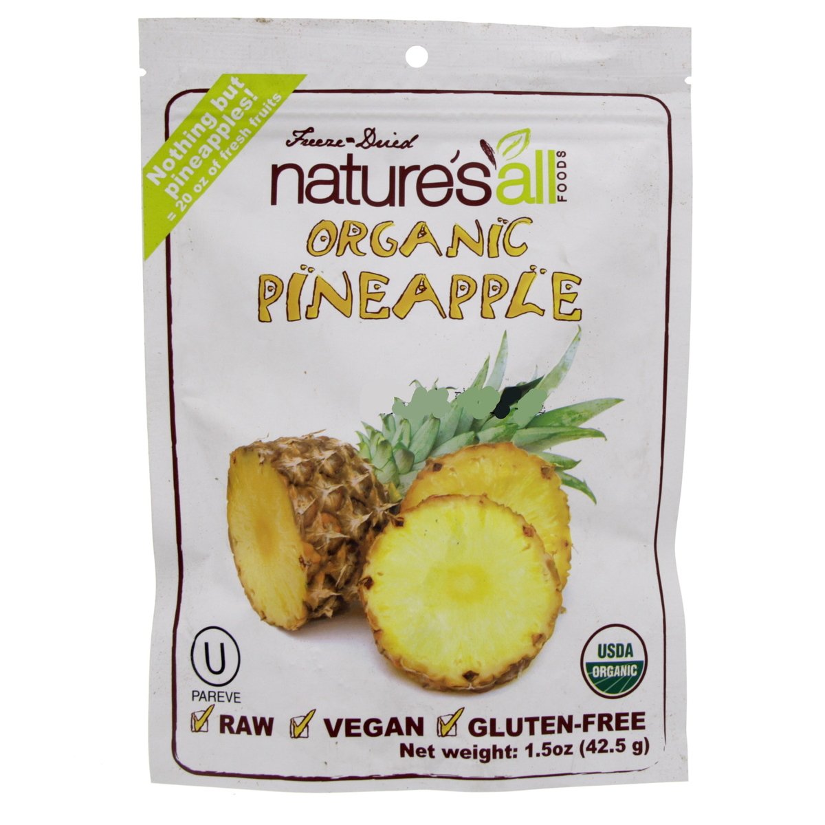 Natures All Organic Pineapple Freeze & Dried 42.5 Gm