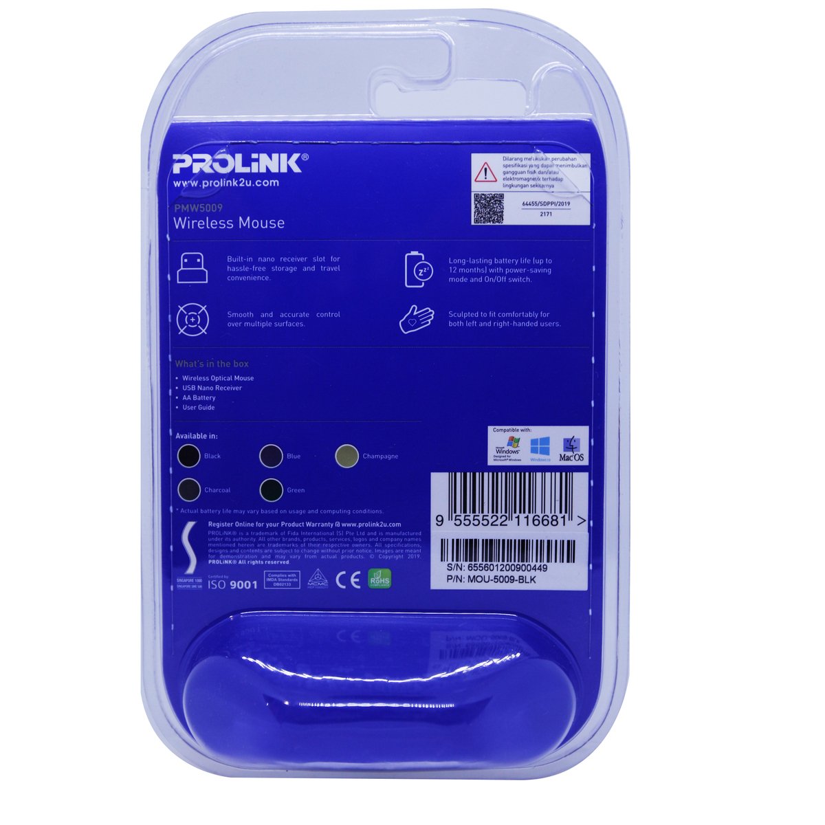 Prolink Mouse Wireless PMW5009 Black