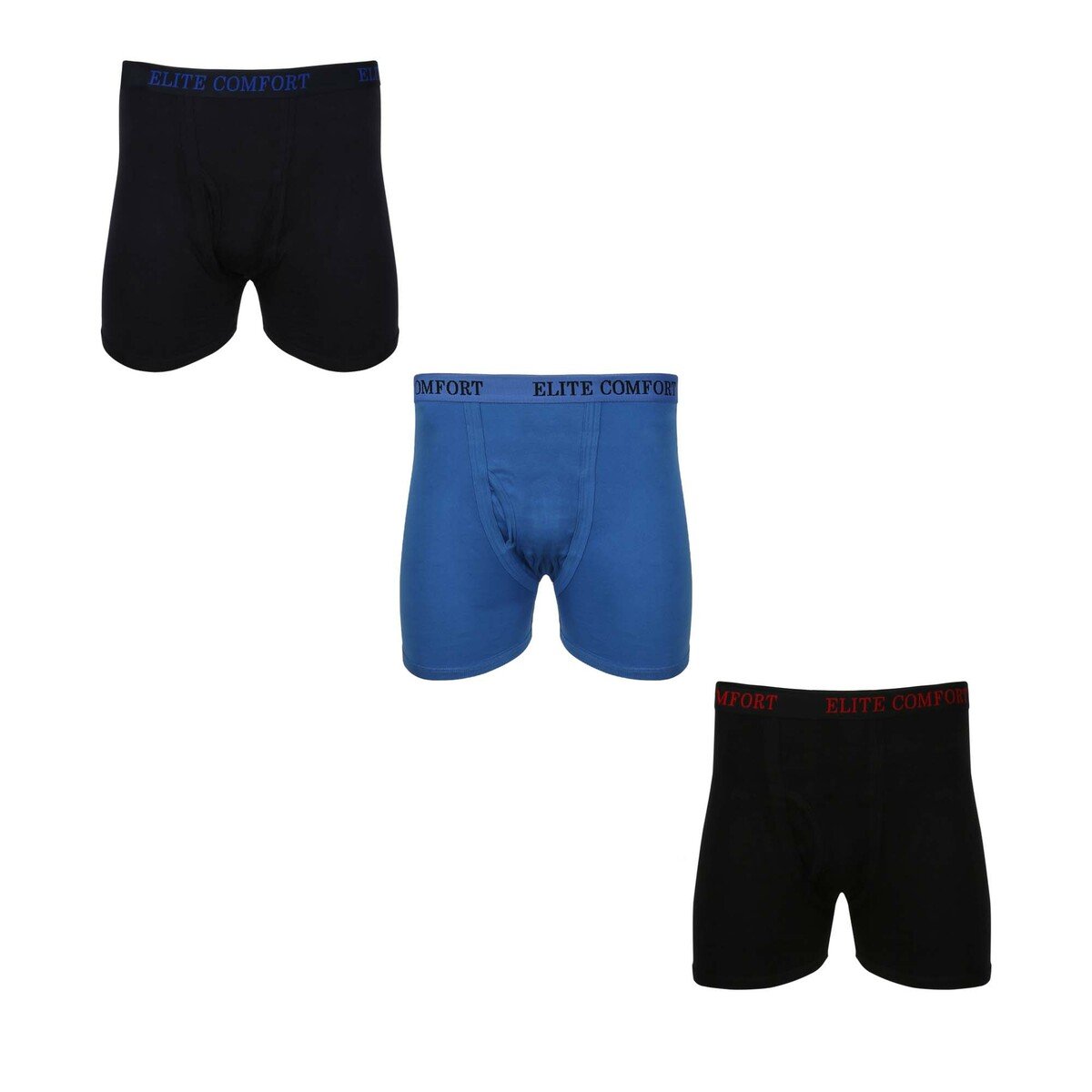 Elite Comfort Men's Under Shorts Assorted Colors 3 Pcs Pack Extra Large