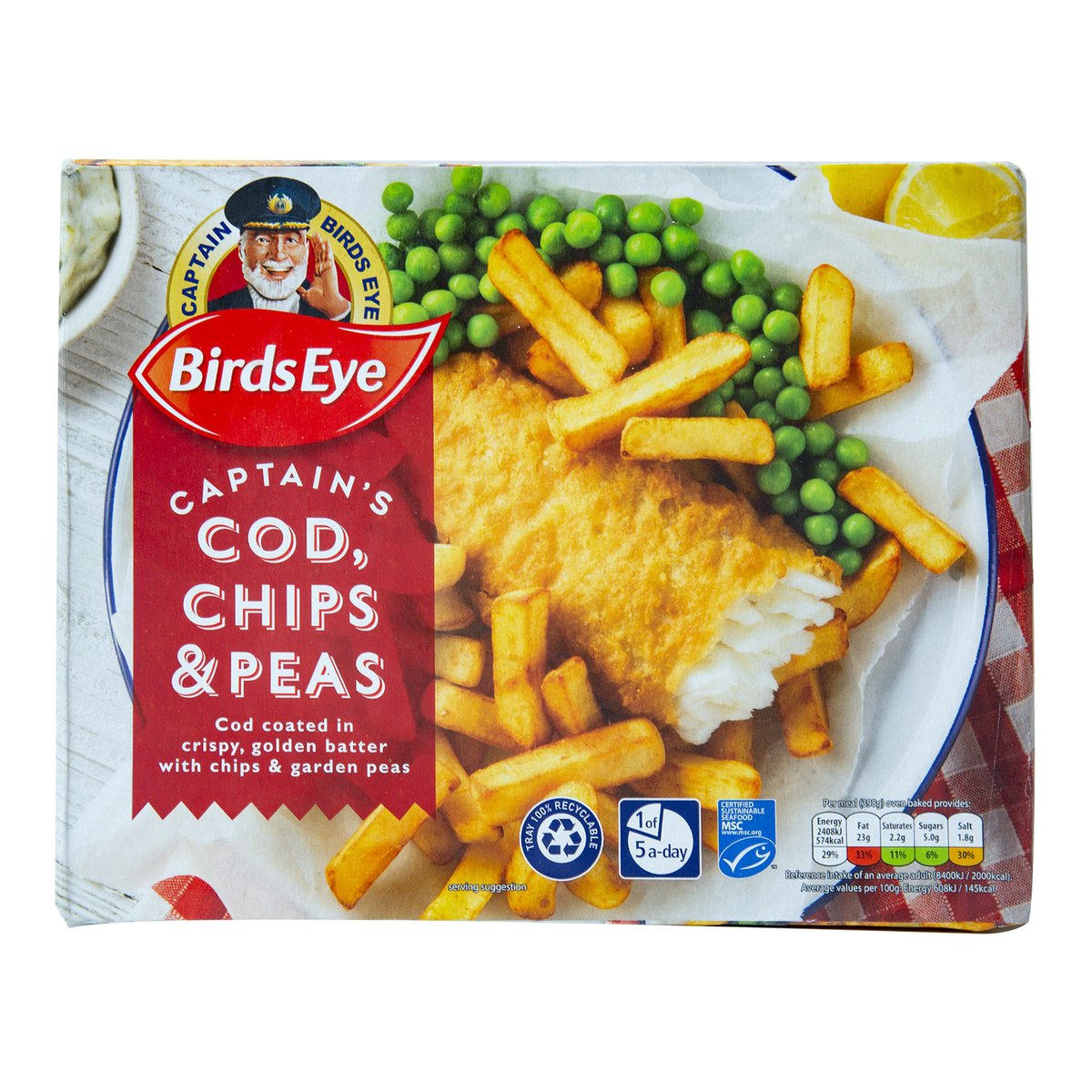 Birds Eye Cod, Chips & Peas 395g