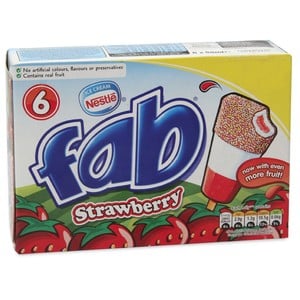 Nestle Fab Strawberry Ice Cream Lollies 6 pcs