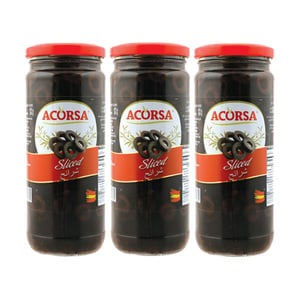 Acorsa Sliced Black Olives 3 x 230 g