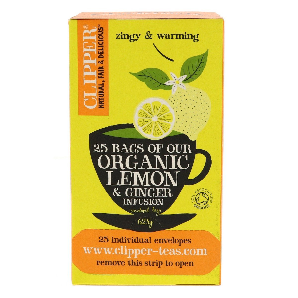 Clipper Organic Lemon & Ginger Tea 25 pcs