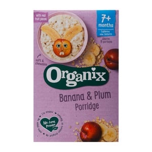 Organix Baby Food Organic Banana & Plum Porridge For 7+ Months 200g