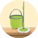 Brushes, mops & buckets
