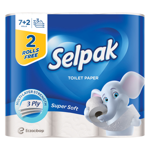 Selpak Super Soft Toilet Paper 3ply 7+2 Rolls