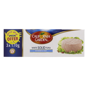 California Garden Canned White Solid Tuna In Water And Salt 3 x 170g