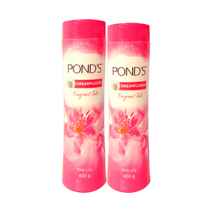 Ponds Dreamflower Fragrant Talcum Powder Pink Lily 2 x 400g