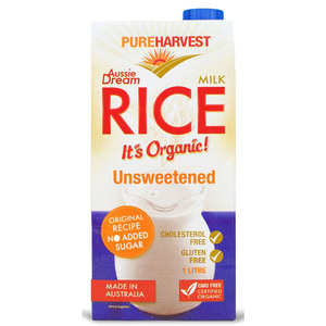 Pureharvest Organic Aussie Dream Rice Milk Unsweetened 1Litre