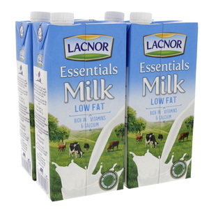 Lacnor  Long Life Milk Low Fat 1Litre x 4pcs