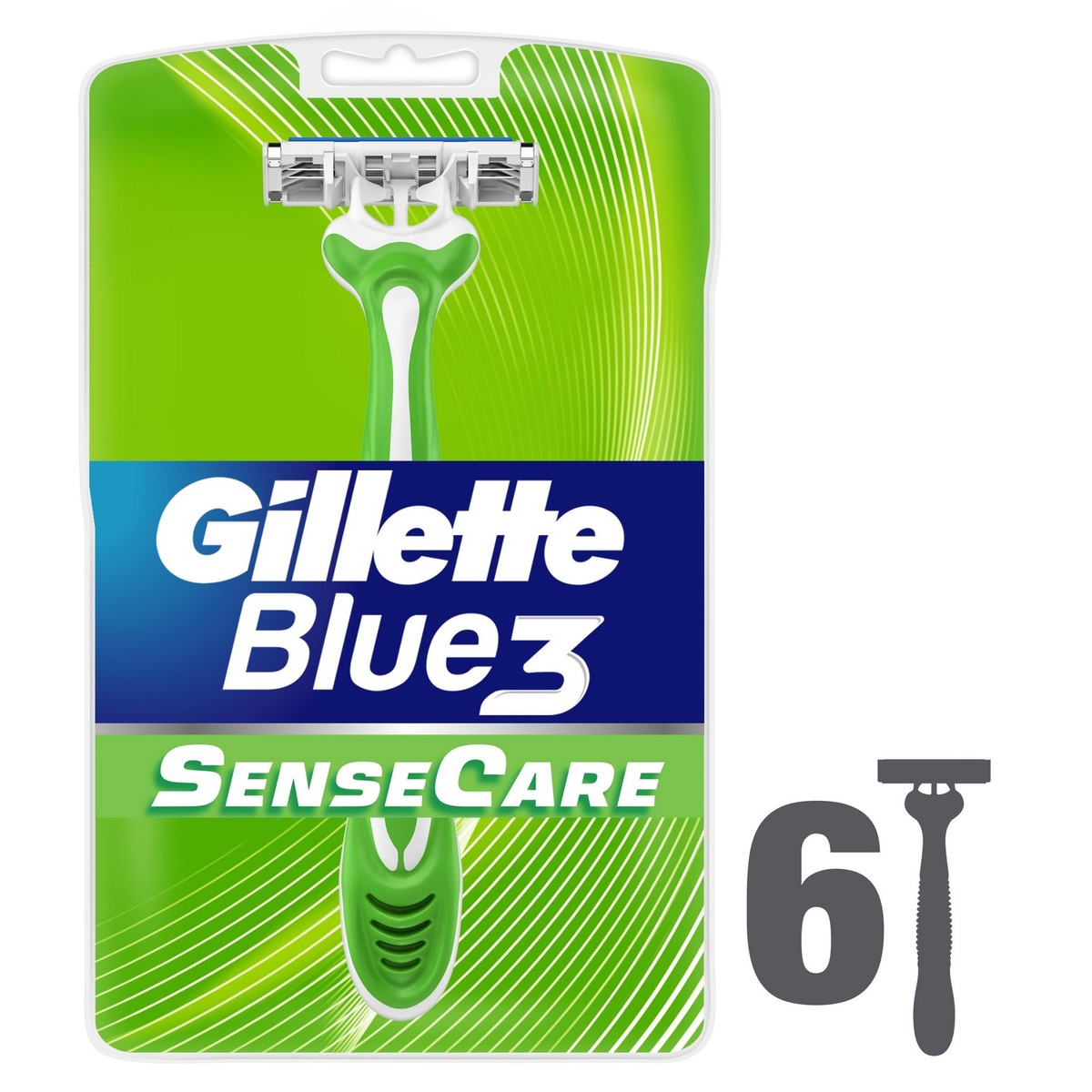 Gillette Blue3 Sense Care Men’s Disposable Razors 6pcs
