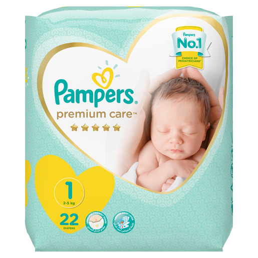 Buy Pampers Premium Care Diapers, Size 1, Newborn, 2-5 kg ...