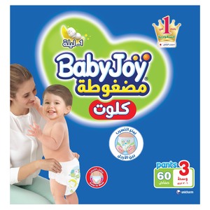 Baby Joy Pants Diaper Size 3 Medium 6-12kg Pack 60pcs