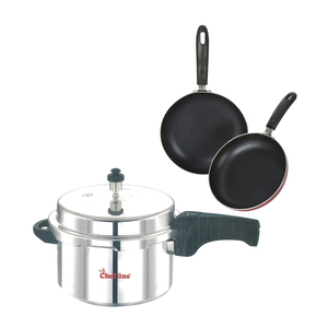 Chefline Pressure Cooker 5L + Non Stick Frypan20cm + Frypan 24cm