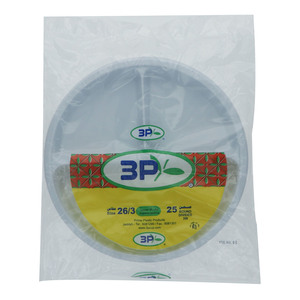 3P Disposable Divided Round Plate No.26 25pcs