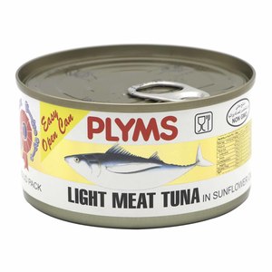 Plyms Light Meat Tuna In Sunflower Oil 185g