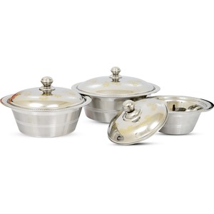 Chefline Stainless Steel Crystal Date Bowl Set 3pcs
