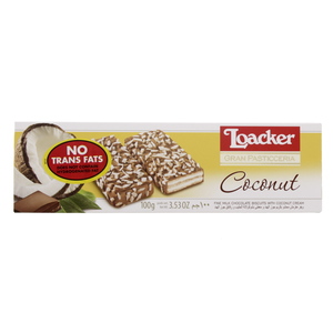 Loacker Gran Pasticceria Fine Milk Chocolate Biscuits With Coconut Cream 100g