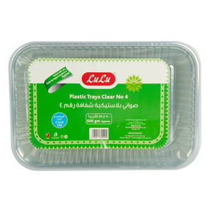 Lulu Plastic Trays Clear No.4 500g Approx