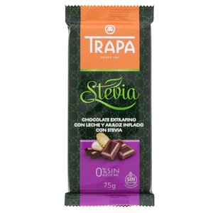 Trapa Stevia Crunchy  Chocolate Bar 75 Gm
