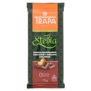 Trapa Stevia Milk & Hazel Nut  Chocolate Bar 75 Gm