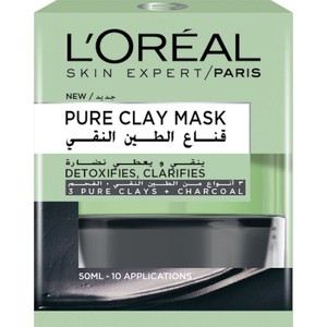 L'Oreal Paris Skin Care Pure Clay Black Mask Detoxifies & Clarifies 50ml